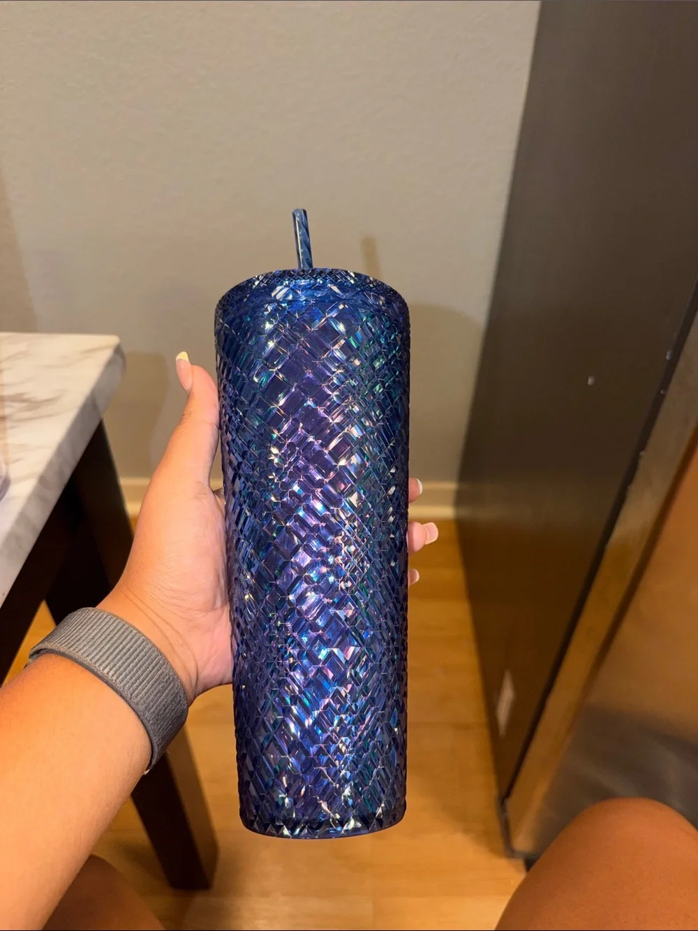 Starbucks 22 azure blue iridescent jeweled 24oz